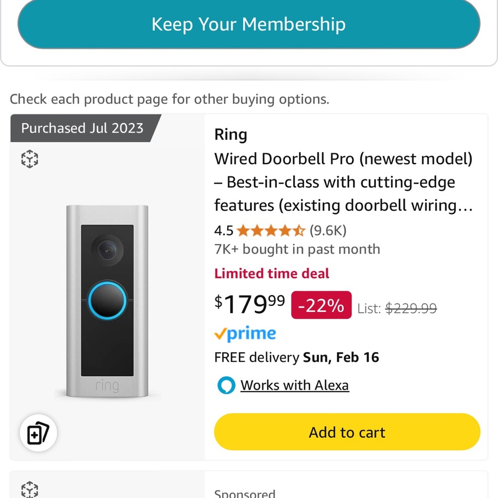Ring Video Doorbell Pro 2 - Silver and Black
